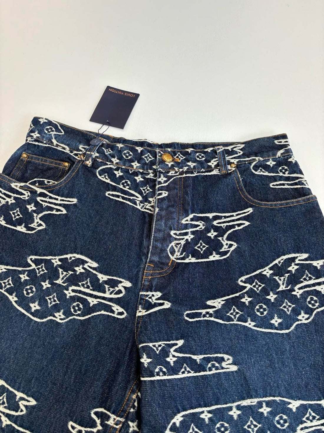 Pantalon droit Monogram en denim lv