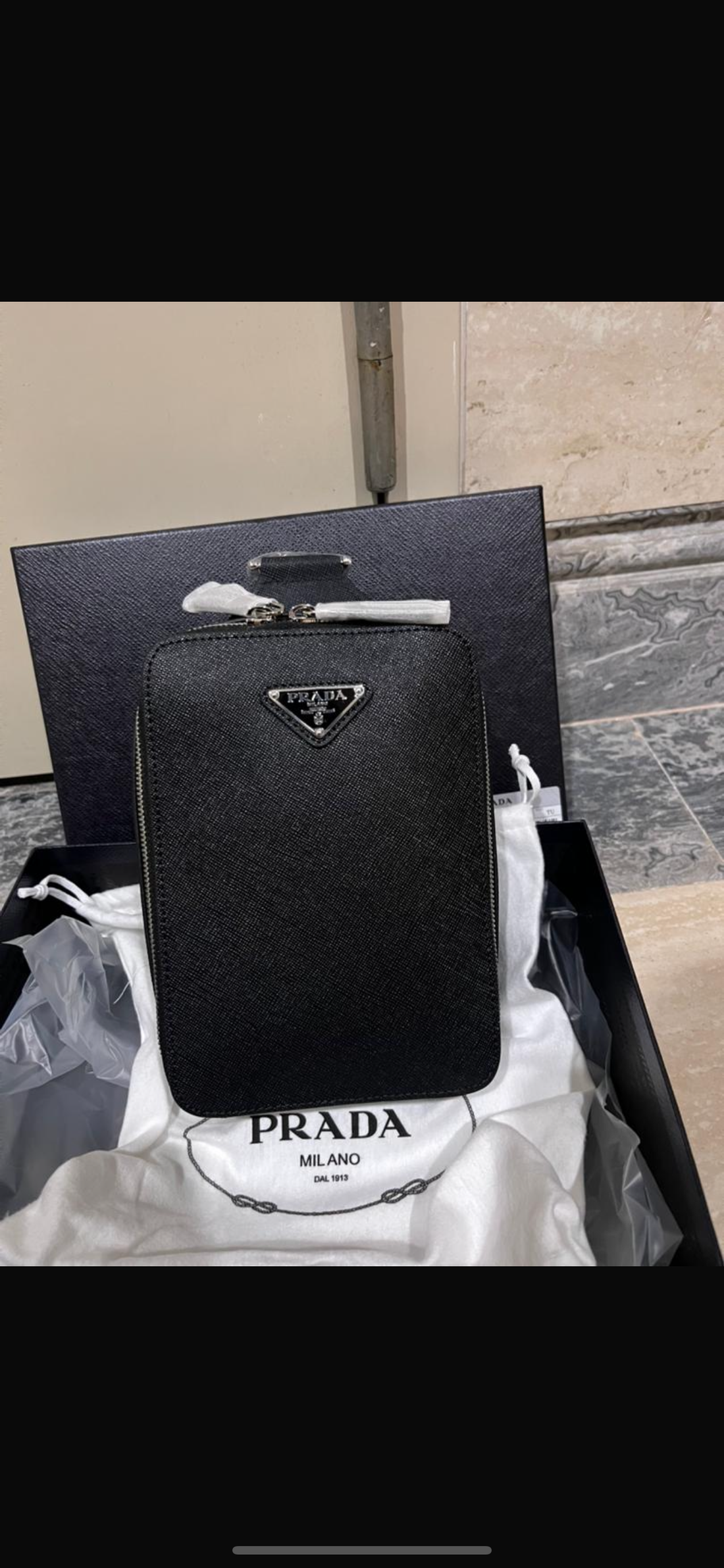 Sacoche Prada Brique Saffiano 10/10