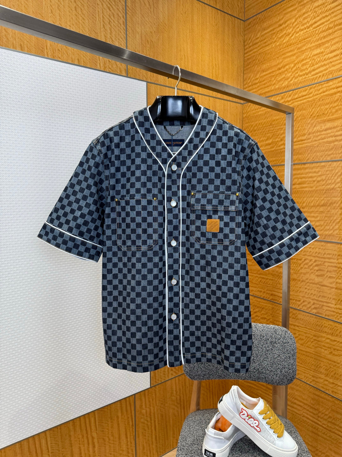 Maillot de baseball Damier en denim lv