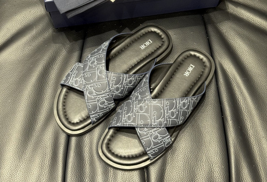 Sandale CD Alias Cuir Dior Gravity Outline bleu marine