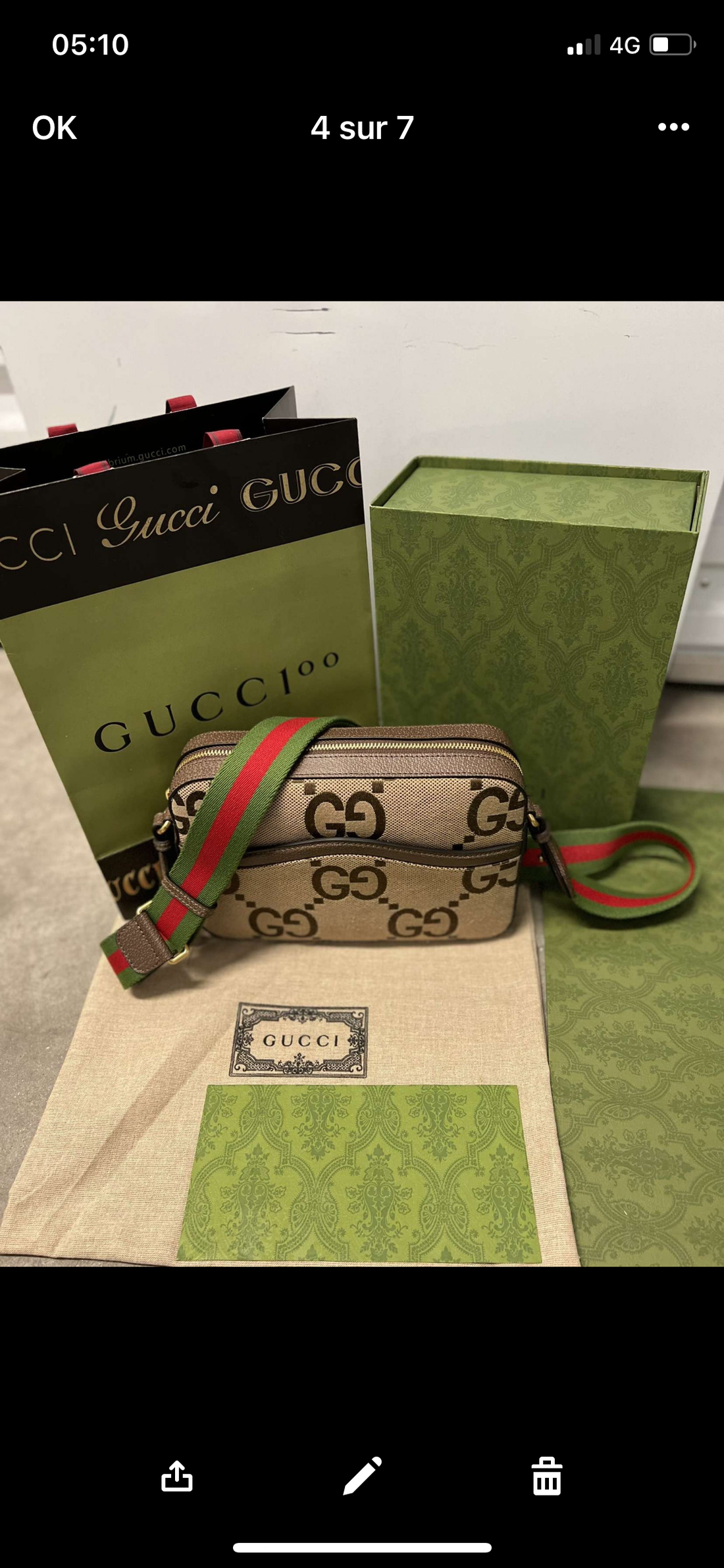 Sacoche GUCCI jumbo facture