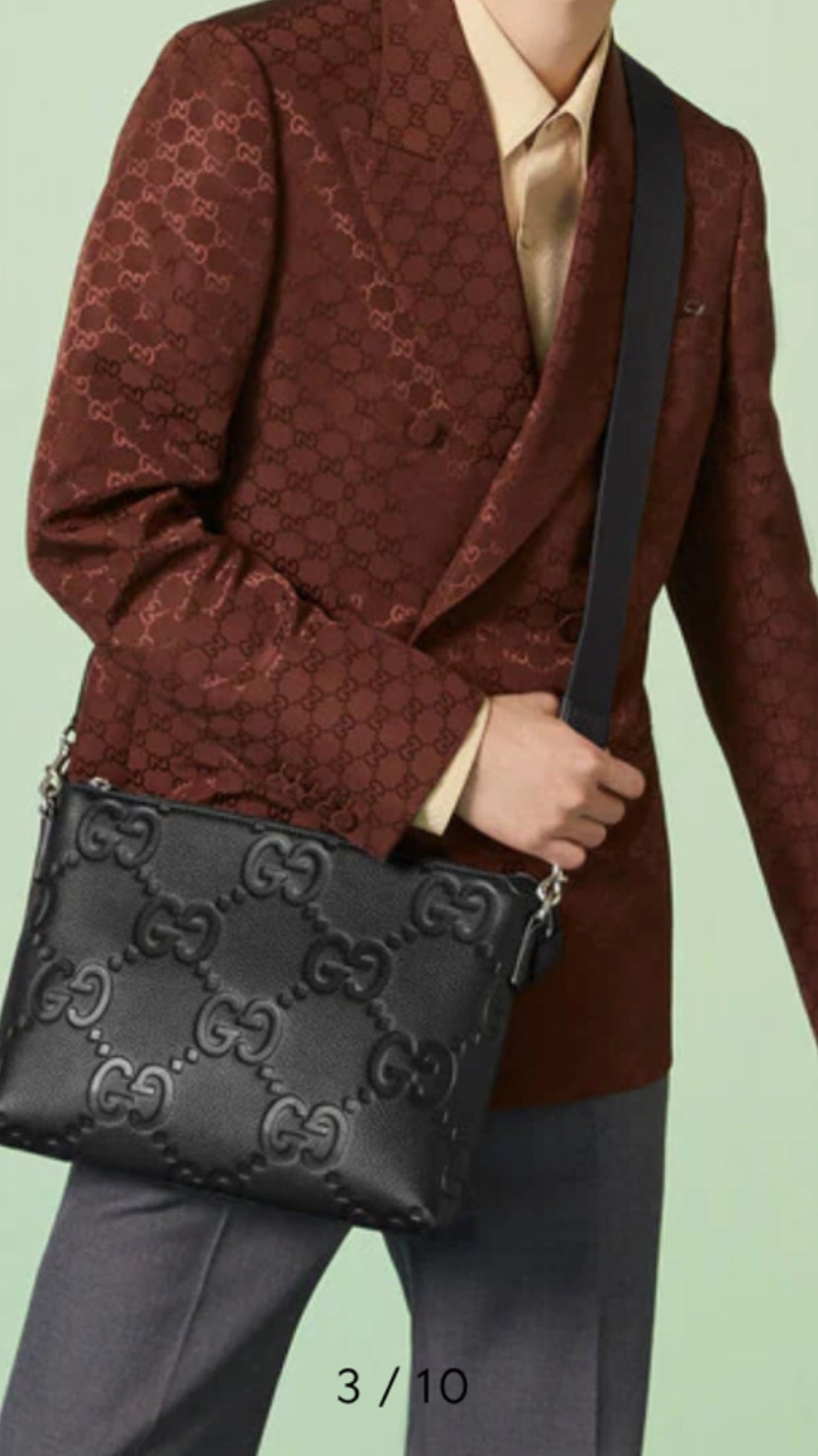 Sacoche GUCCI jumbo cuir noir facture