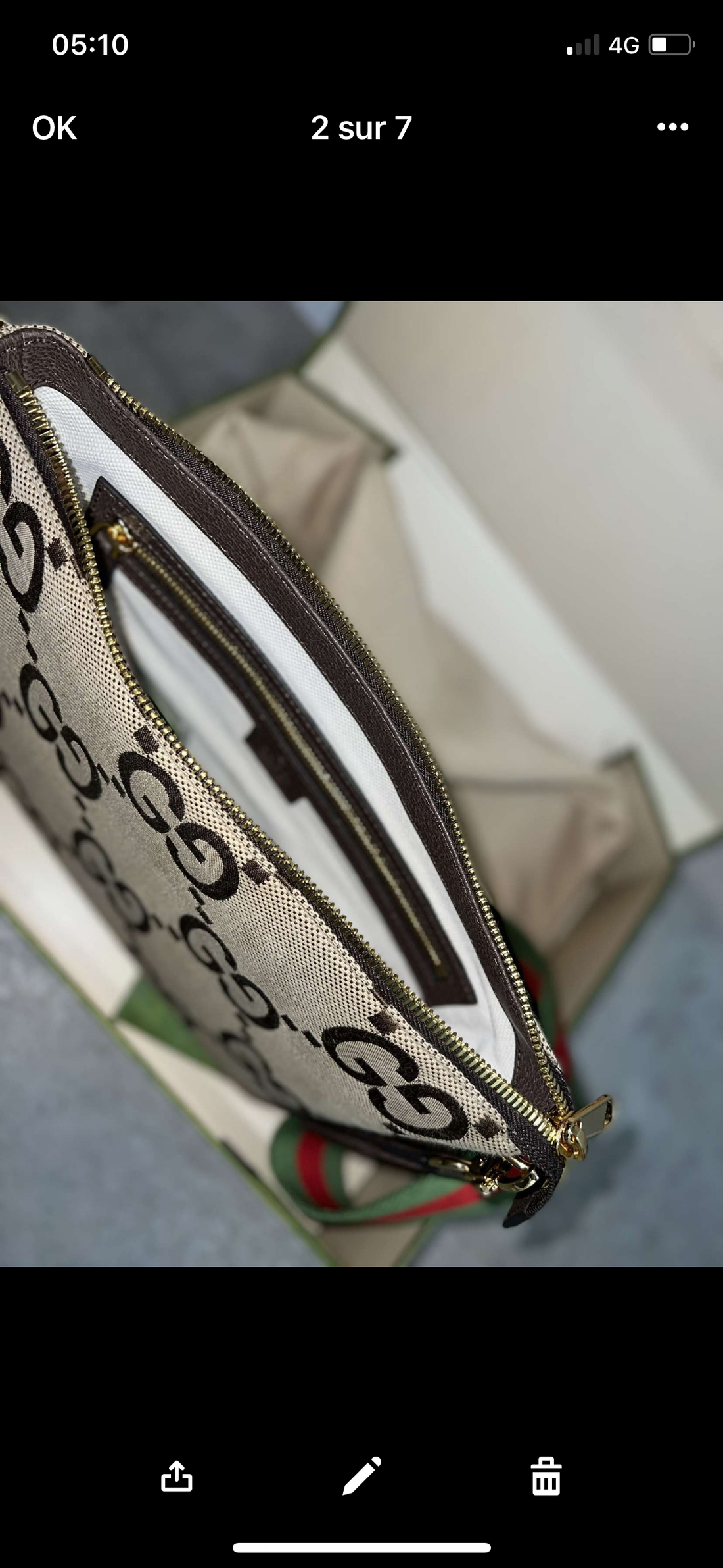 Sacoche GUCCI jumbo facture