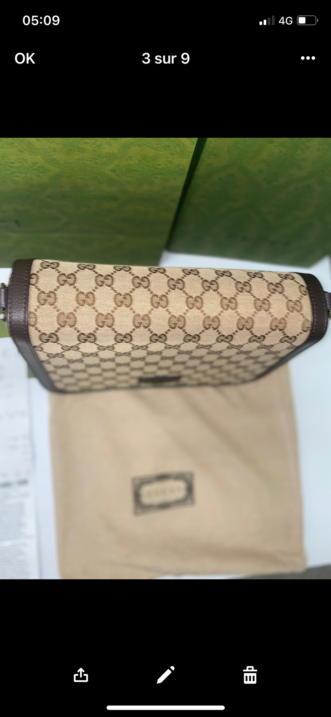 Sacoche GUCCI ancienne collection facture