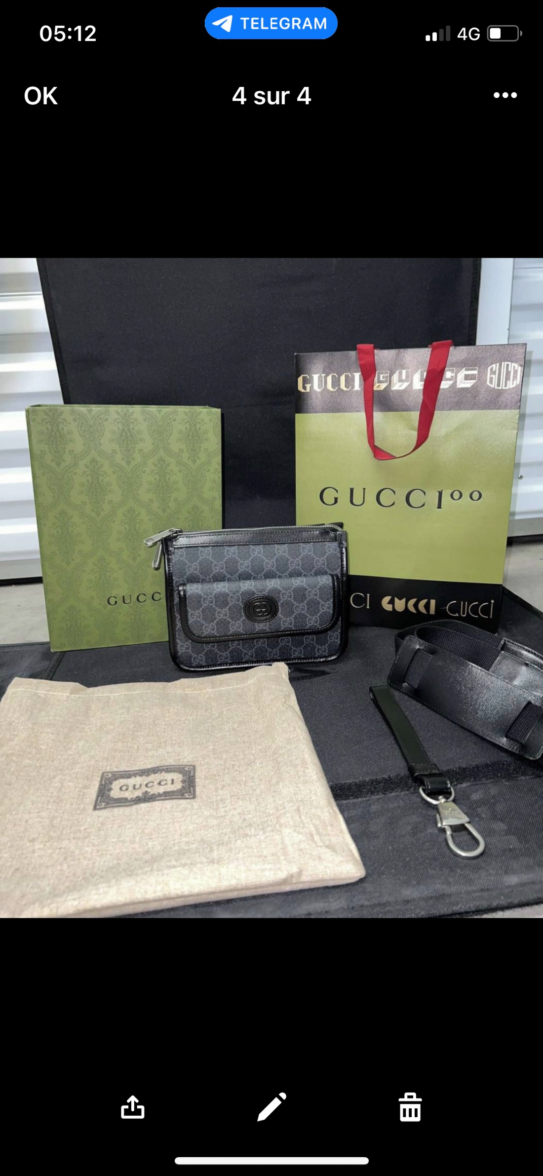 Sacoche GUCCI detail en cuir  facture