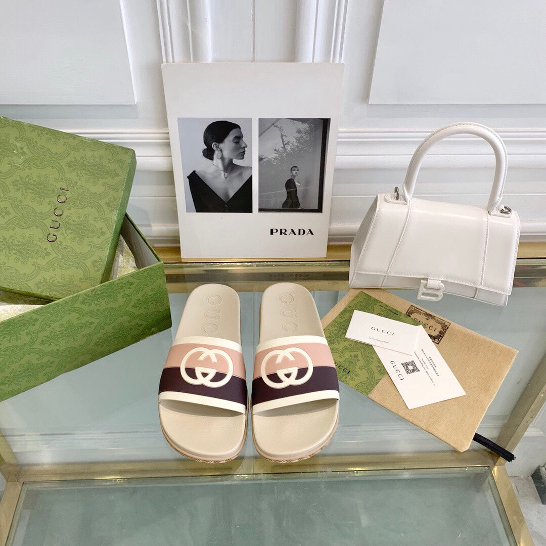 Claquette gucci camel classique facture