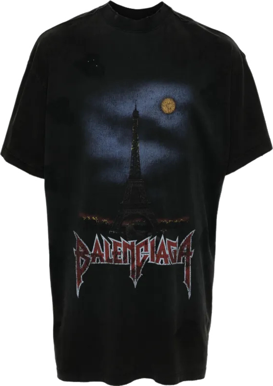 BALENCIAGA  T-shirt Paris Moon oversize - Noir