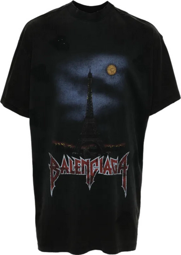 BALENCIAGA  T-shirt Paris Moon oversize - Noir