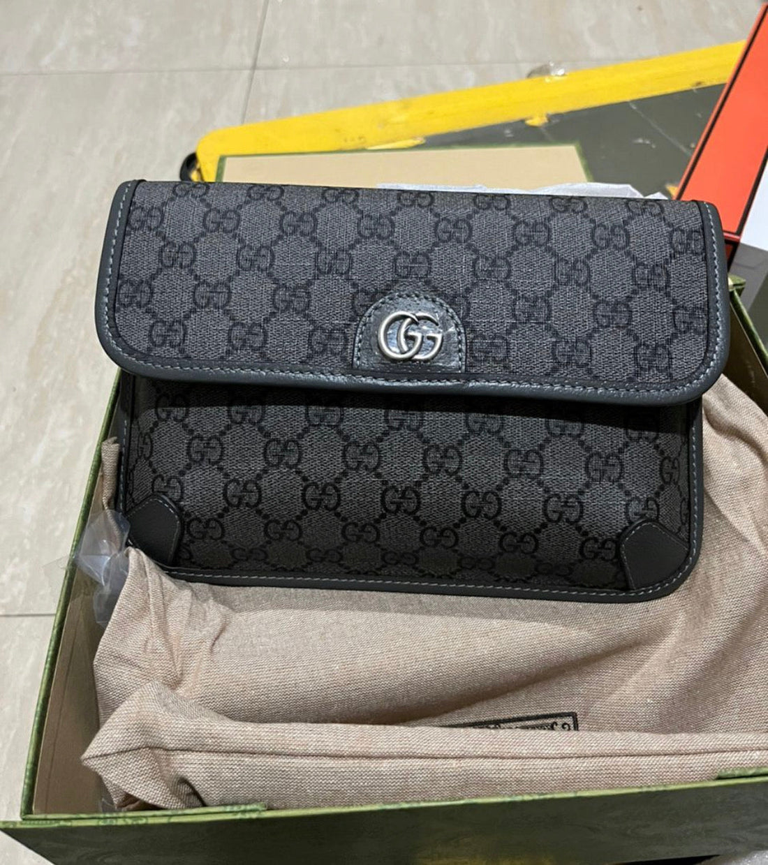 sac ceinture Gray Small Ophidia GUCCI Belt Bag