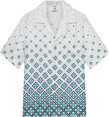 CASA GRADIENT MONOGRAM SHORT SLEEVE SILK SHIRT