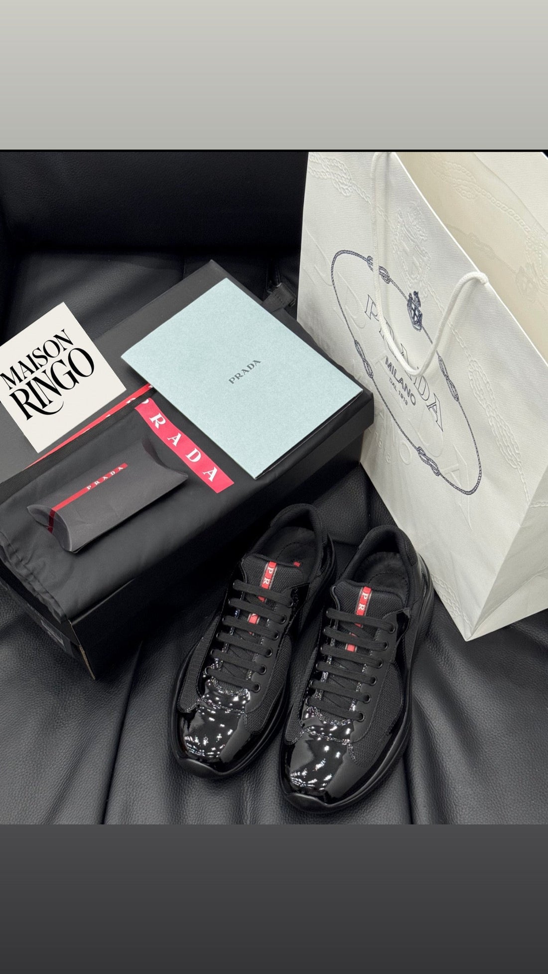 Sneakers Prada America´s Cup tissu bike lisse black 10/10