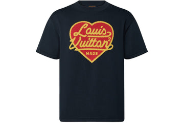 lv Intarsia Jacquard Heart Crewneck Dark Ocean