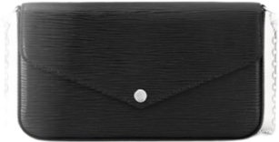 Pochette felicie cuir épi noir  facture