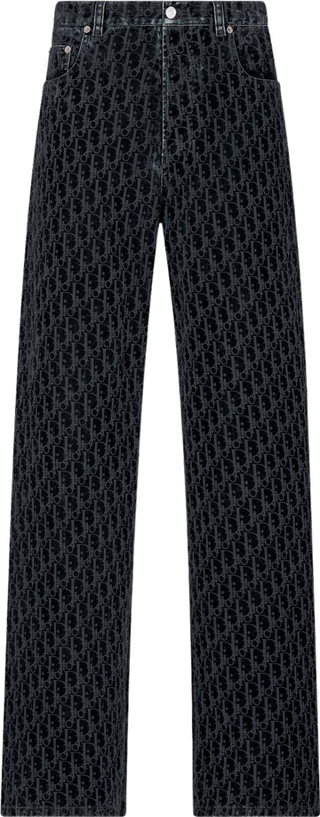Jean Heritage CD Oblique DIOR AND KAWS Denim de coton bleu 10/10