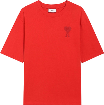 T-shirt rouge à petit logo ami de cœur rouge