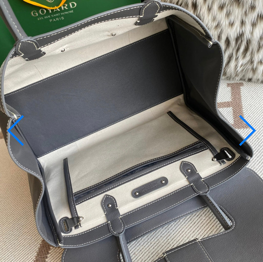 Sac cabas Saigon grey facture