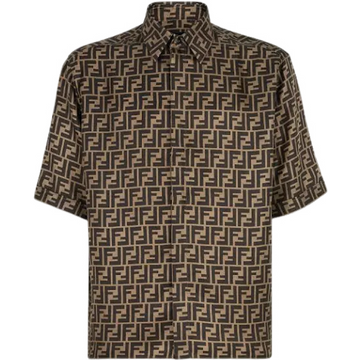 Chemise soie marron FENDI