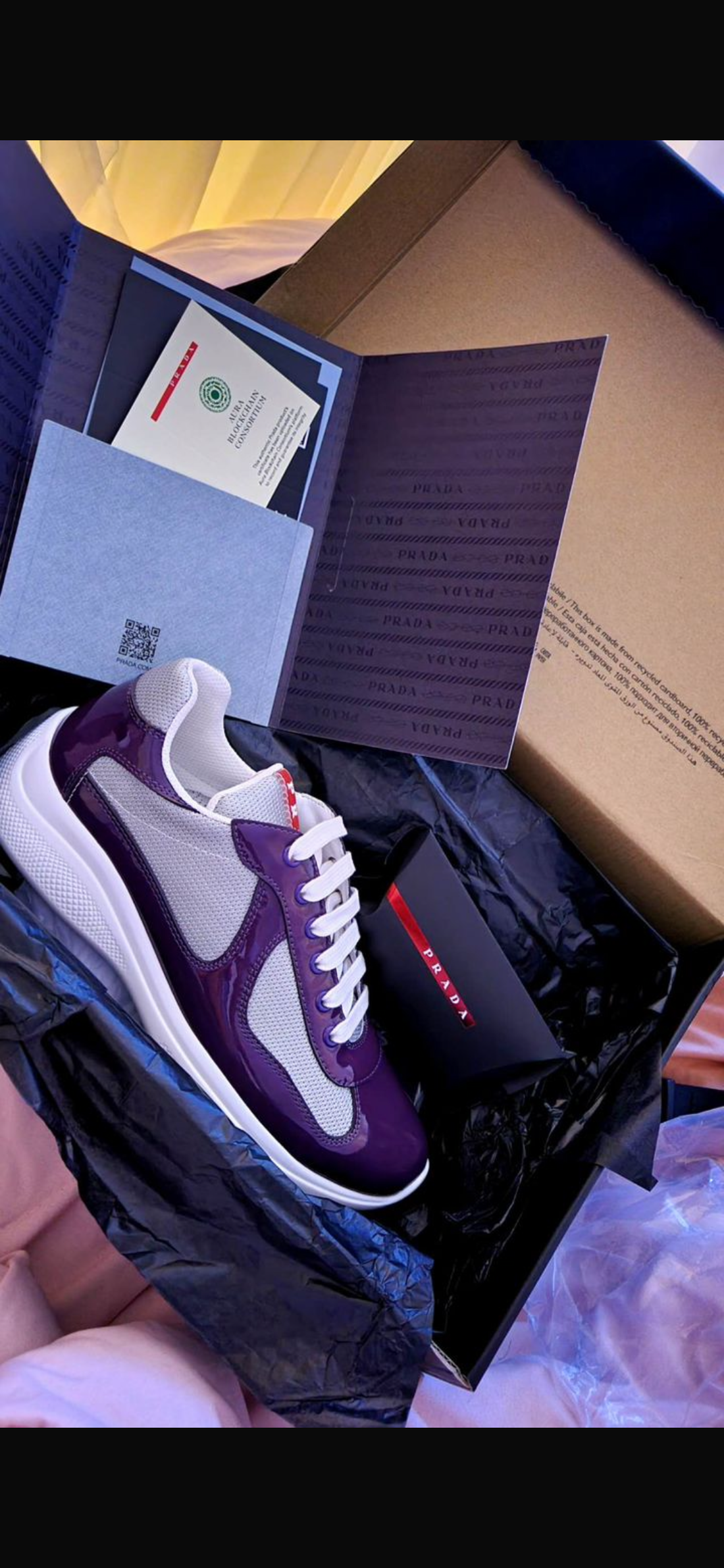 Sneakers Prada America´s Cup tissu bike lisse purple 10/10