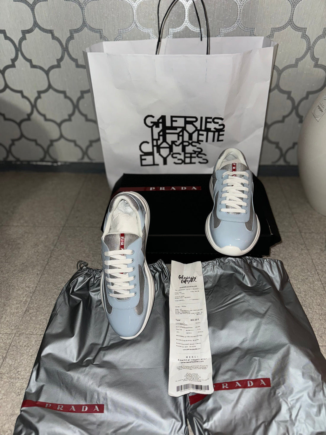 Sneakers Prada America ´ s Cup  tissu bike lisse blue Sky 10/10
