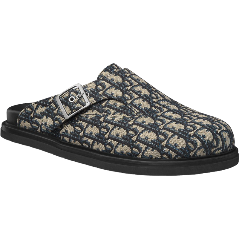 Mule  Aqua Toile jacquard Dior Oblique beige et noir