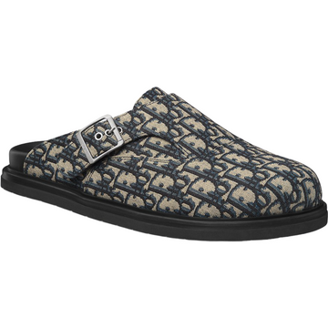 Mule  Aqua Toile jacquard Dior Oblique beige et noir