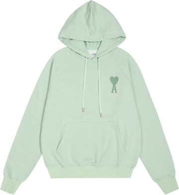 Sweat vert  à petit logo ami de cœur vert