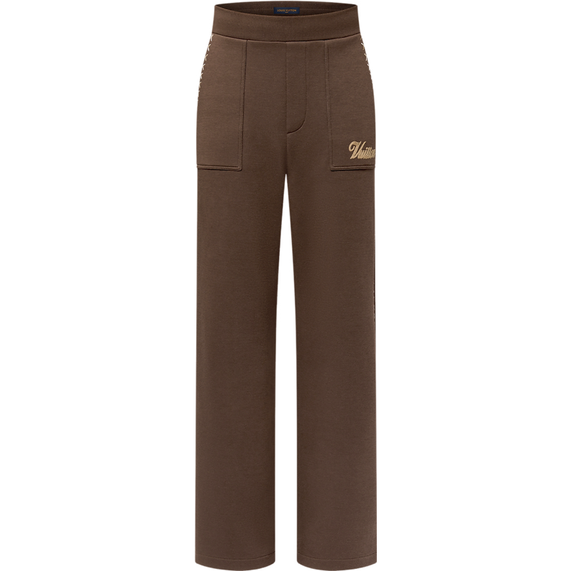 Pantalon élastique brodé en coton