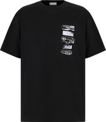T-shirt CD Archives Labels, coupe relax Jersey de coton noir
