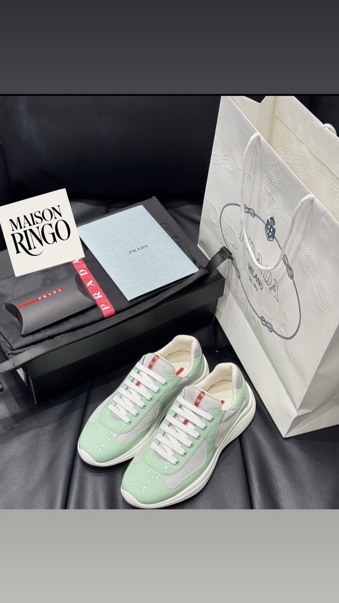 Sneakers Prada America´s Cup Green Pastels tissu bike lisse 10/10