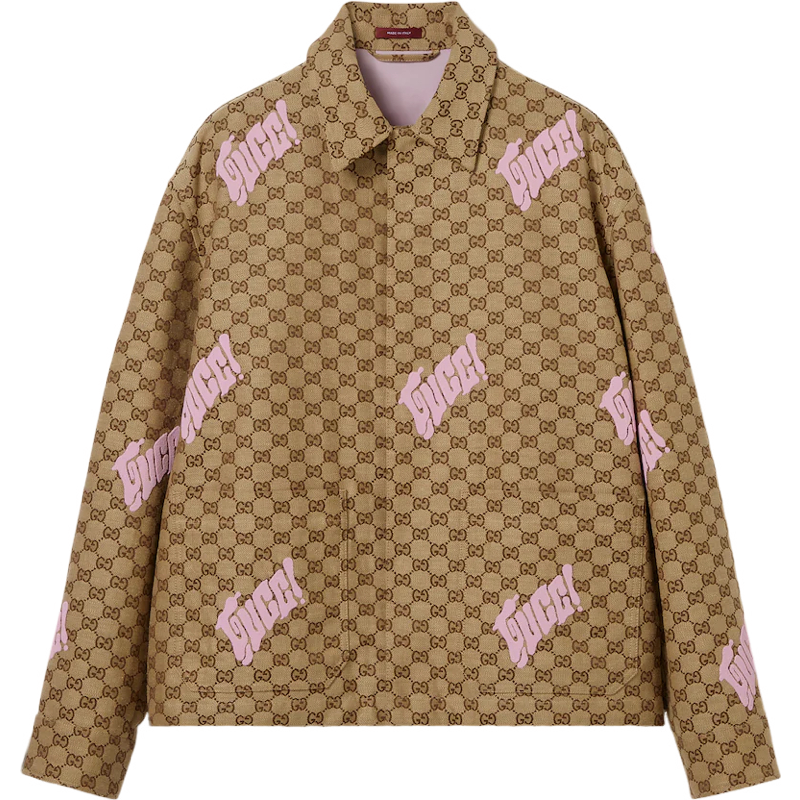 Veste en toile en mélange de lin avec broderie GUCCI