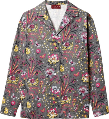 GUCCI floral punk print floral shirt