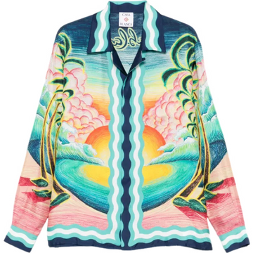 CHEMISE CASA DANSE DE LA MER LONG-SLEEVE SILK SHIRT