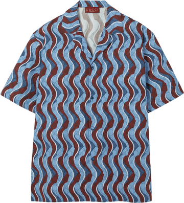 PRINTED COTTON POPLIN SHIRT GUCCI