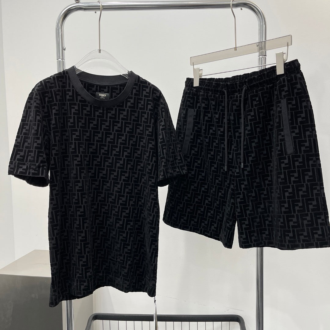 T shirt Fendi noir daim