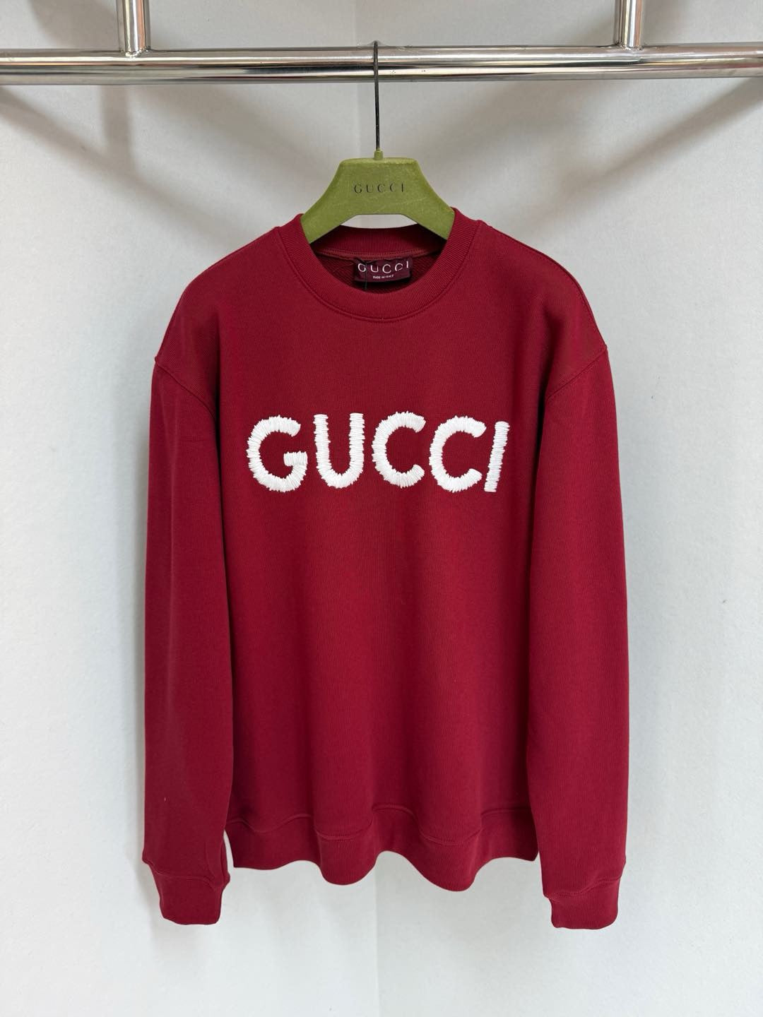 SWEAT-SHIRT EN COTON AVEC BRODERIES GUCCI RED