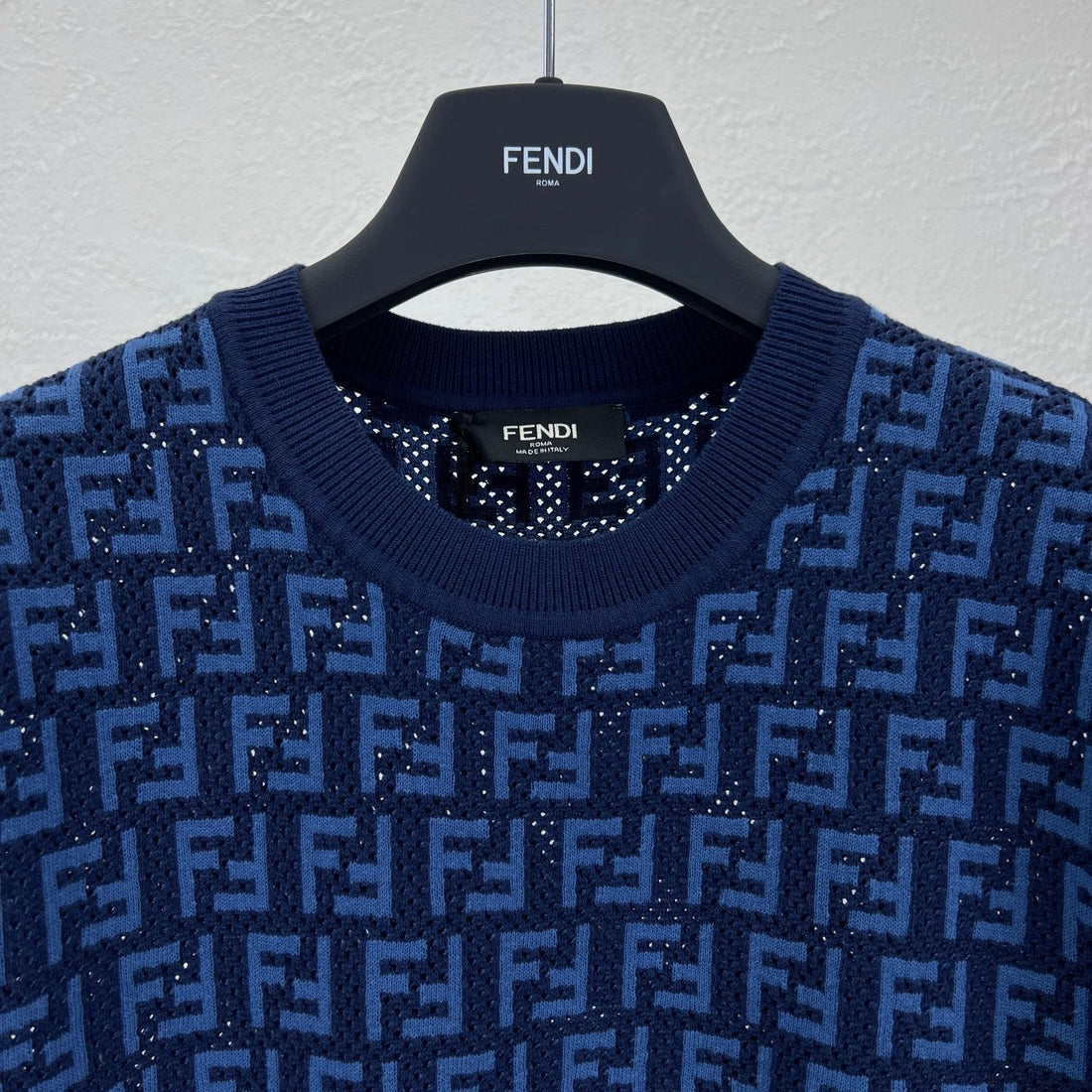 Pull coton lin FENDI BLEU