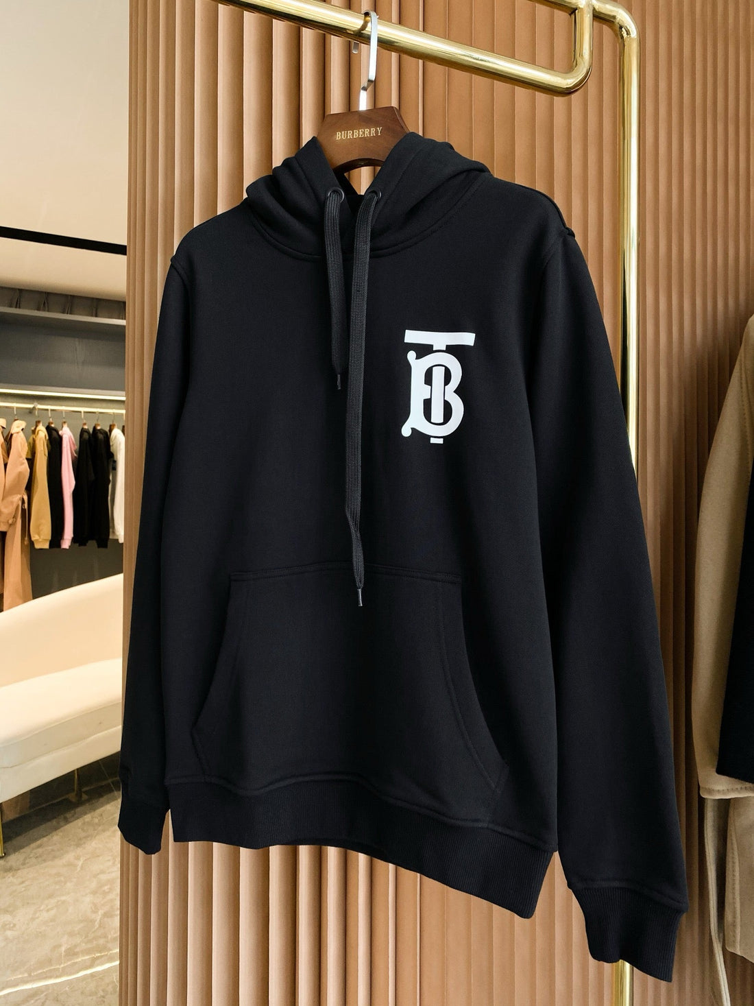 Burberry Monogram Motif Coton Cordon De Serrage Sweat À Capuche Noir