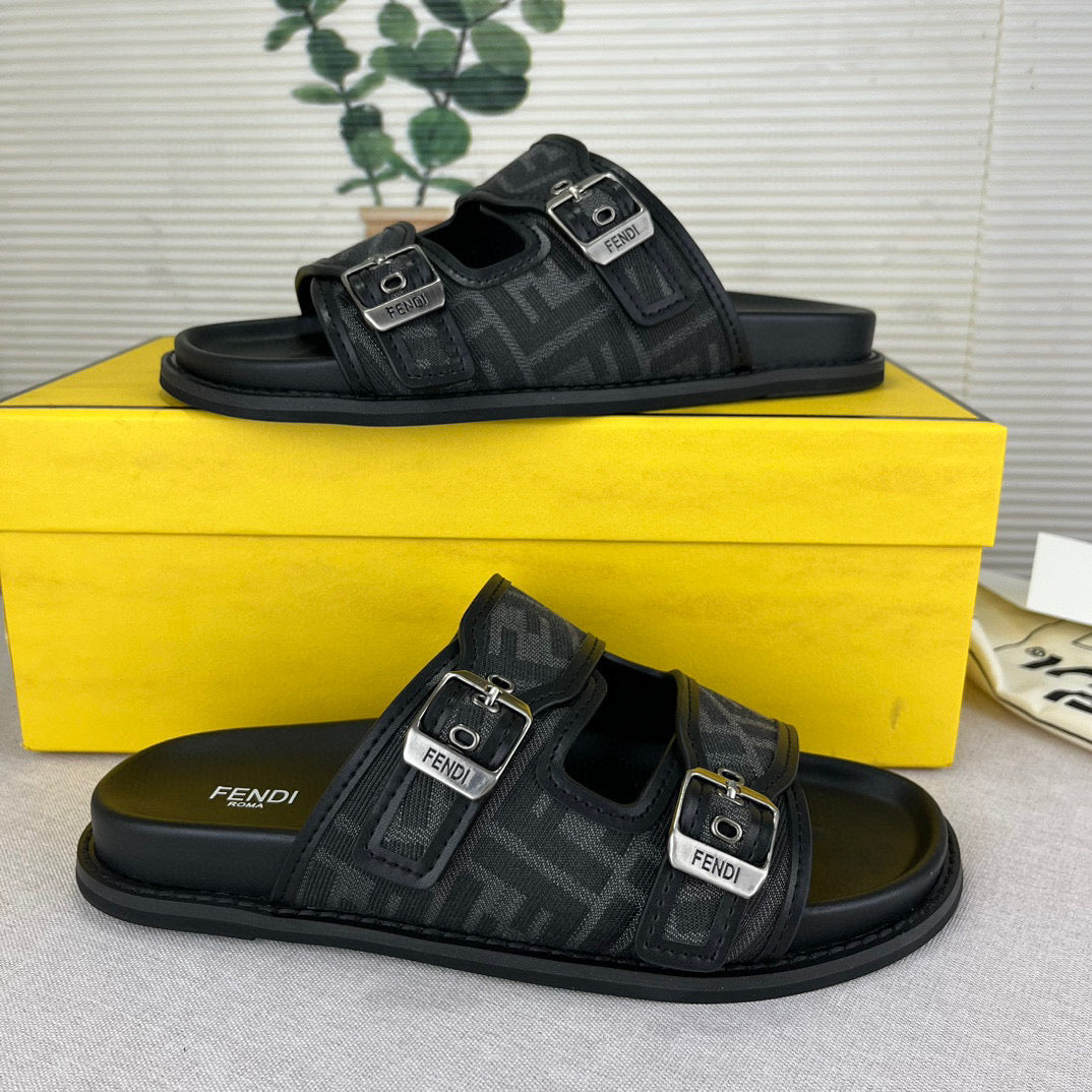 FENDI Feel Sandales en tissu FENDI black