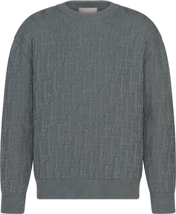 Pull CD OBLIQUE JACQUARD DE COTON MÉLANGE GRIS