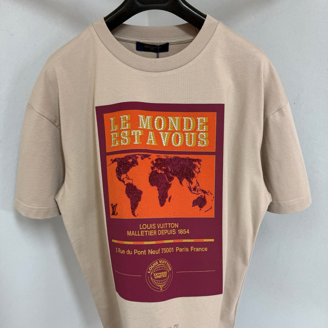 Tee-shirt lv  graphique ornementé en coton