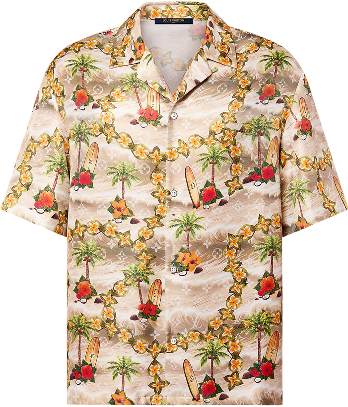 Ensemble Chemise lv  manches courtes Monogram en soie
