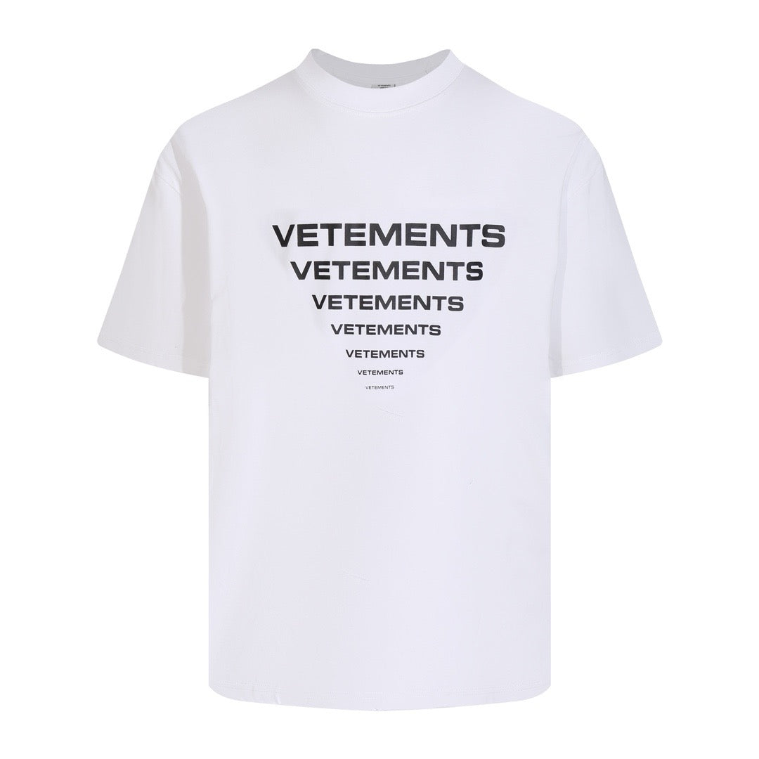 T-shirt blanc avec logo imprimé Vetements