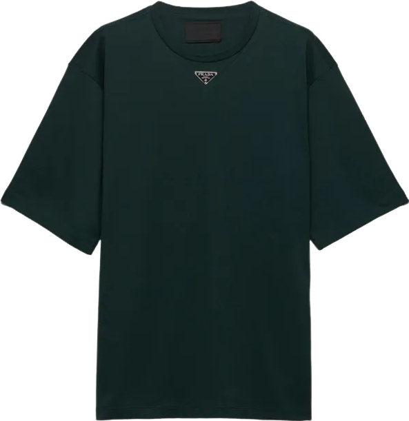 t-shirt Prada en coton à logo triangulaire