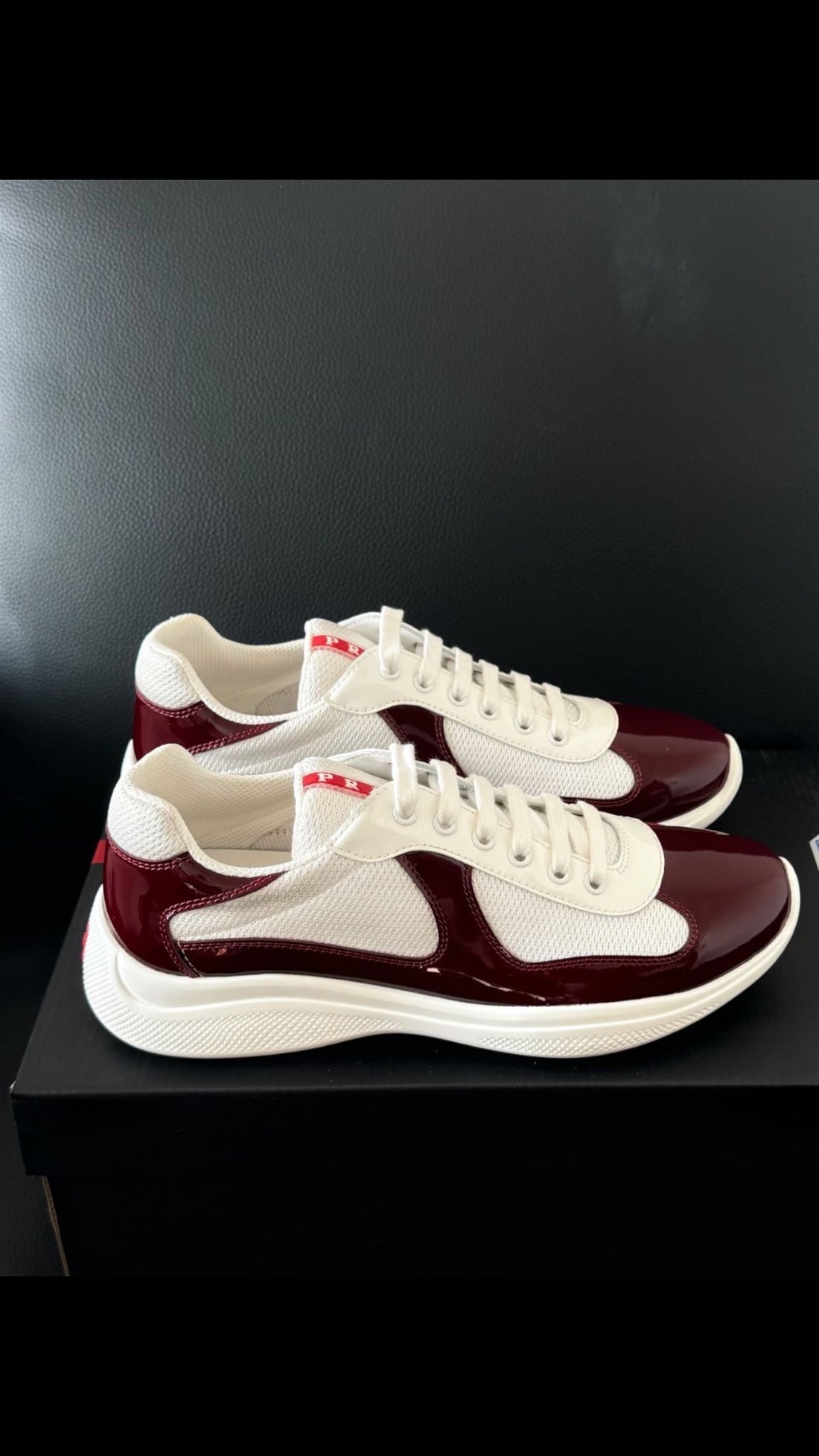 Sneakers Prada America´s Cup  bordeaux tissu bike lisse 10/10