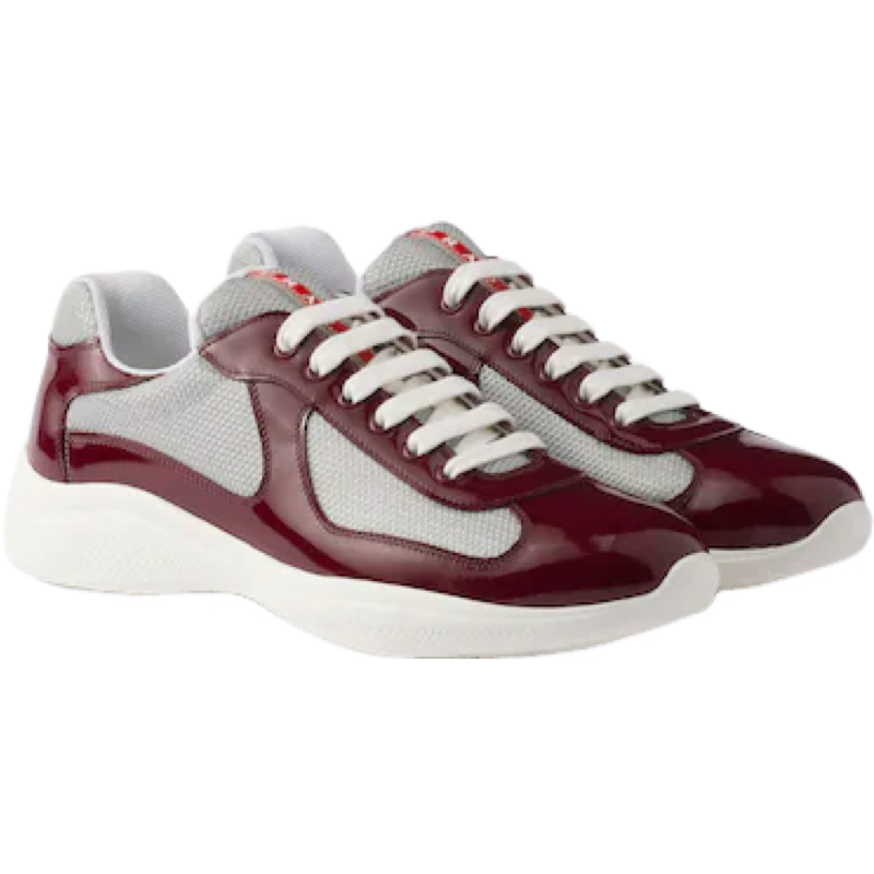 Sneakers Prada America´s Cup BORDEAUX Cherry 🍒 tissu bike lisse 10/10