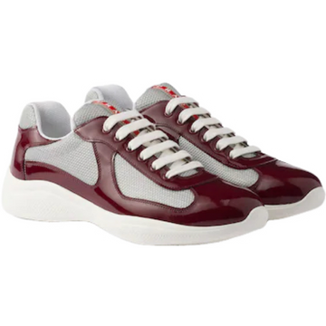 Sneakers Prada America´s Cup BORDEAUX Cherry 🍒 tissu bike lisse 10/10