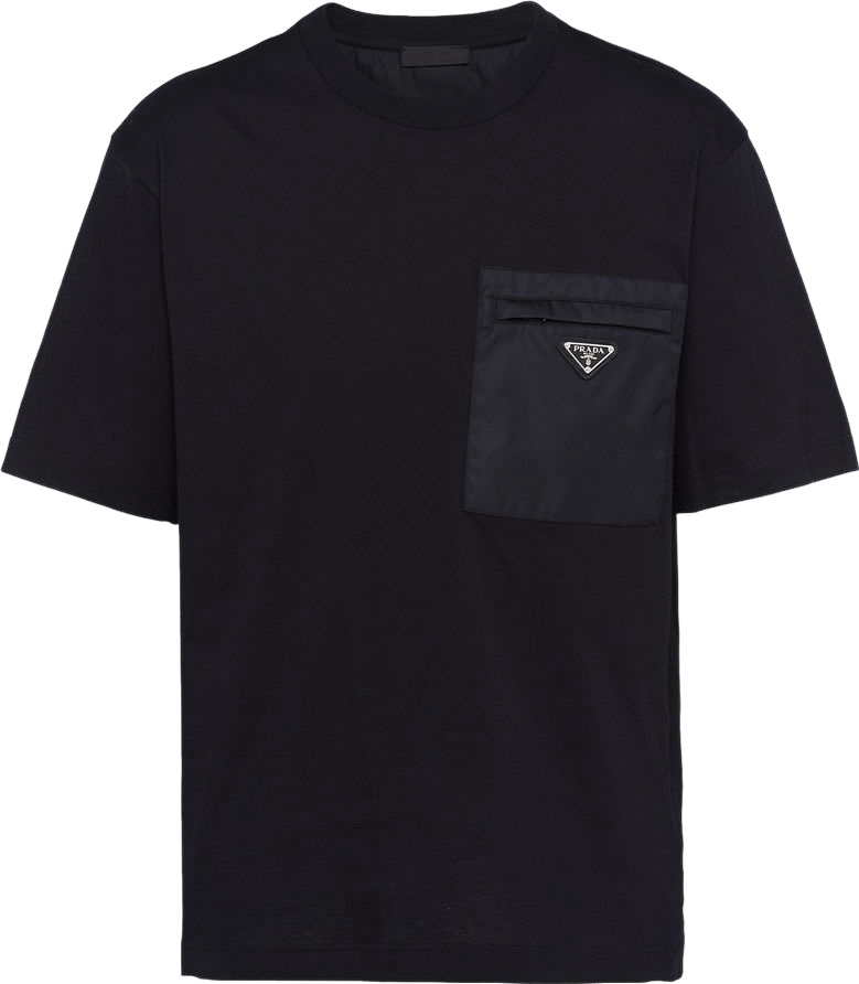 T -shirt Prada Black Cotton  and re nylon