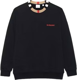 Burberry Sweatshirt en coton à rayures Icon Noir
