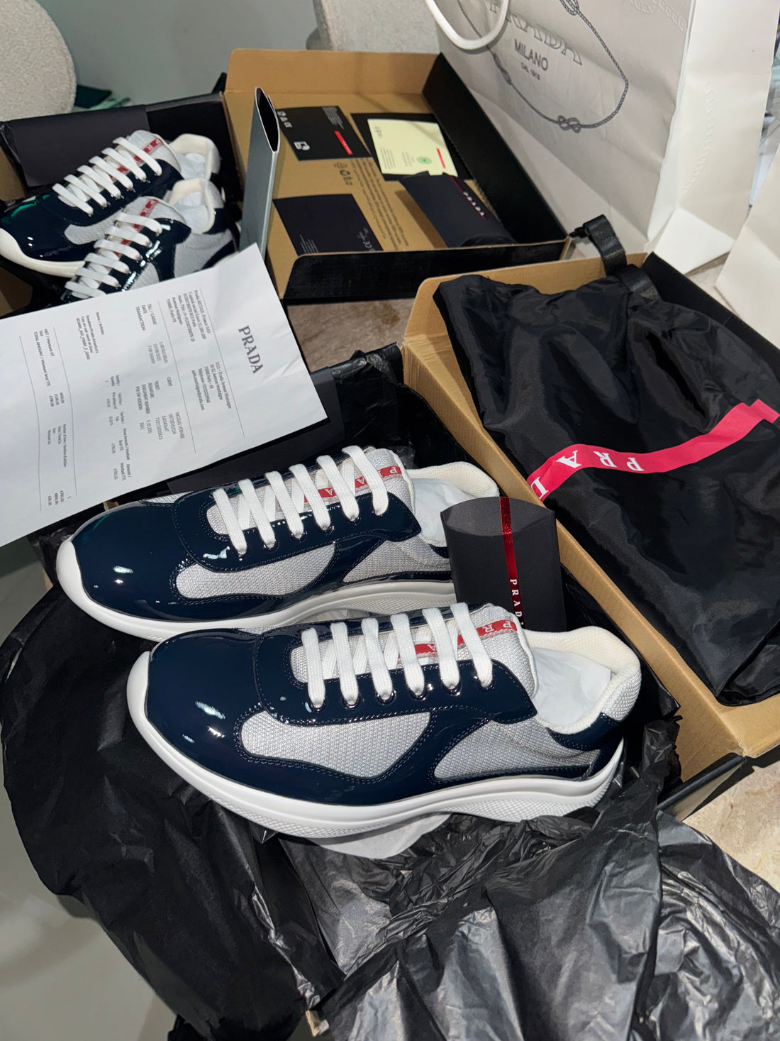 Sneakers Prada America´s Cup tissu bike lisse blue night 10/10