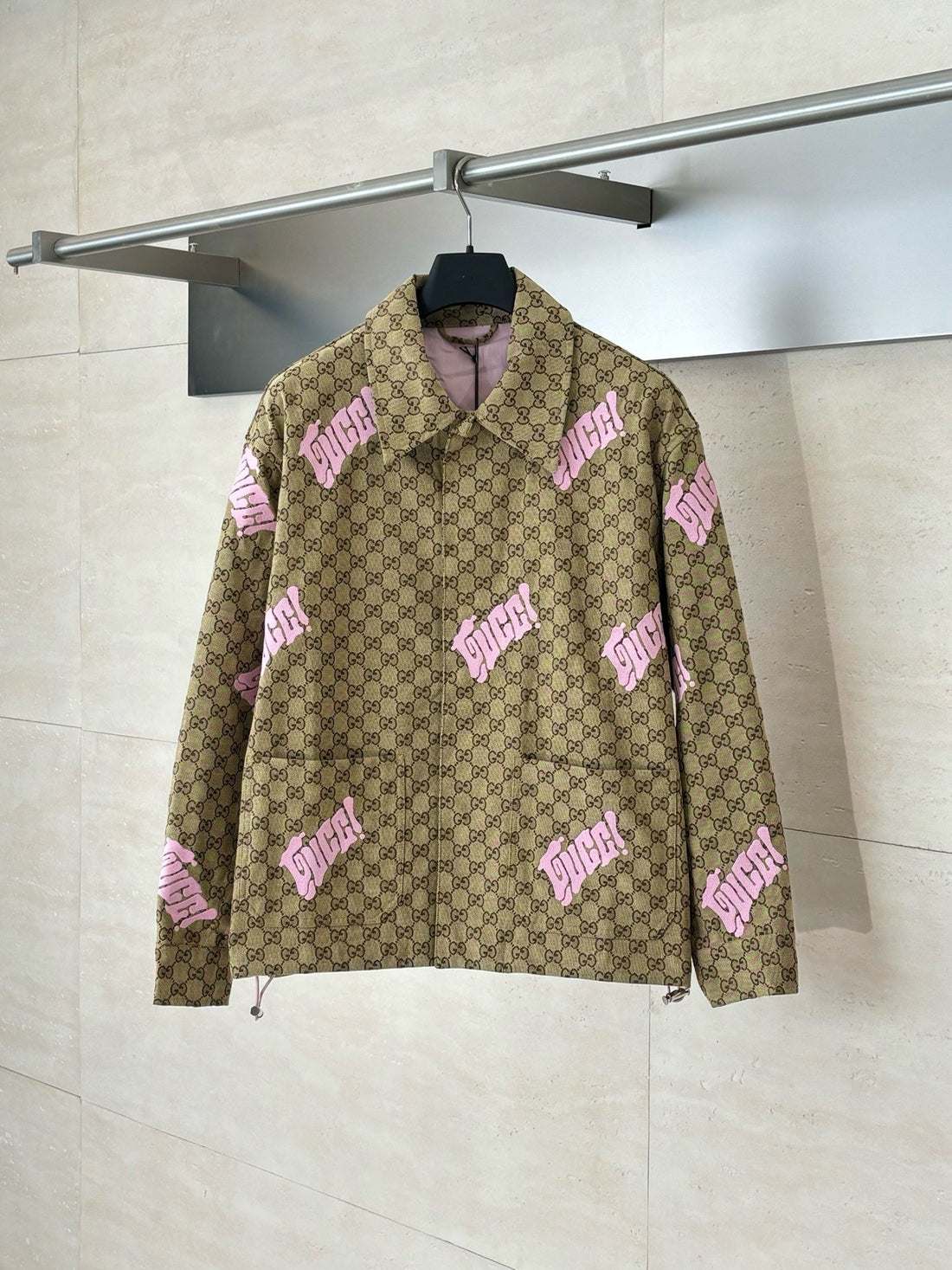 Veste en toile en mélange de lin avec broderie GUCCI